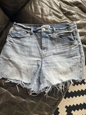 Frayed Light Blue Denim Cutoff Shorts - Women's Summer Jean Shorts
